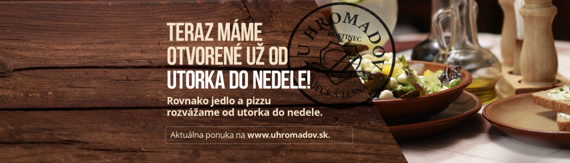 Otvorené od utorka do nedele